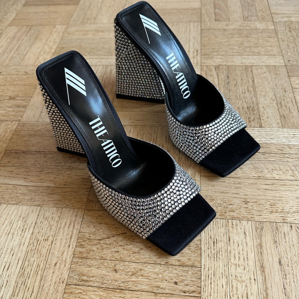 The Attico 'Devon'' Silver And Black Mule